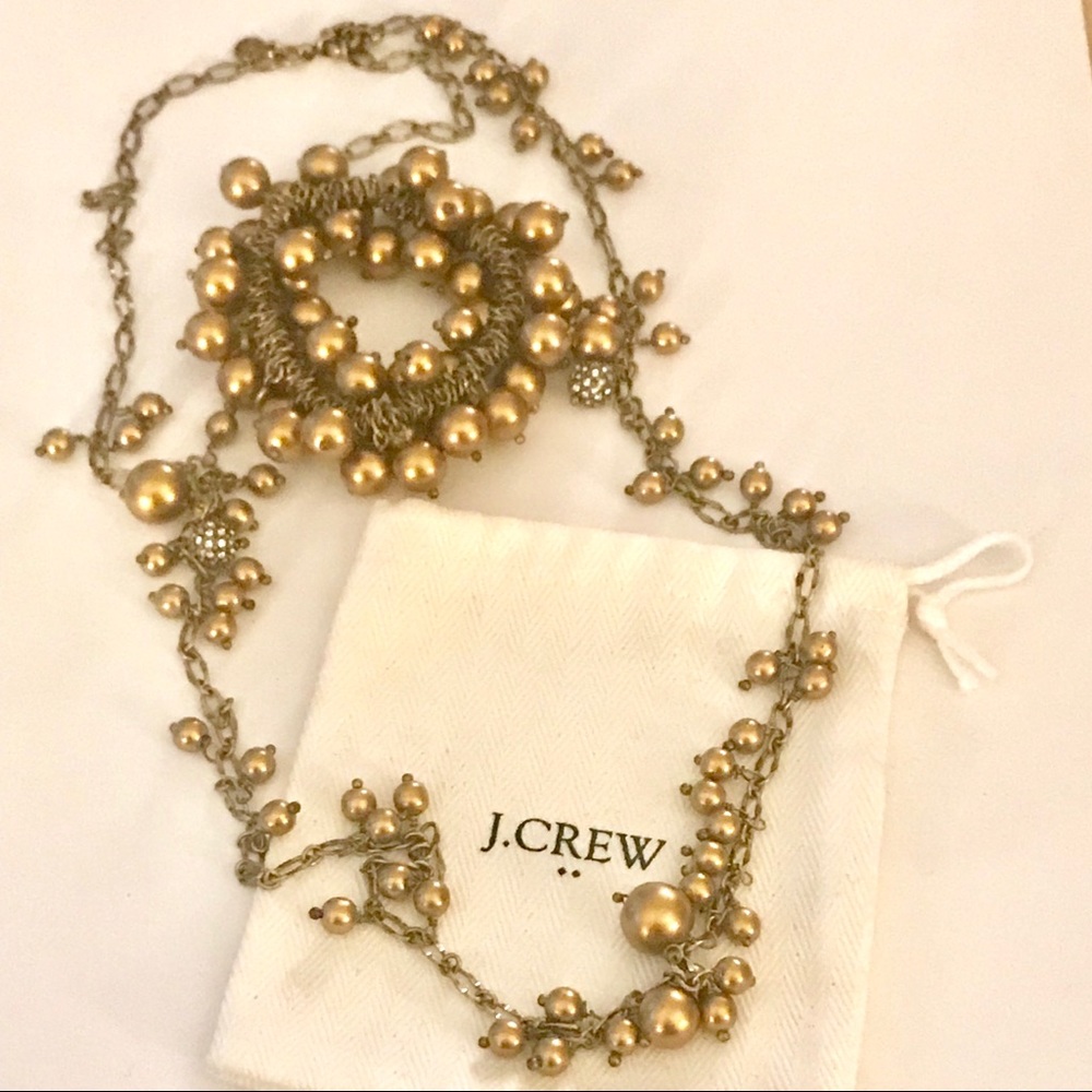 J.Crew Bronze Tone Bauble Necklace & Bracelet Set!